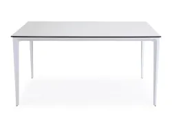 "Малага" обеденный стол из HPL 140х80см, цвет молочный, каркас белый