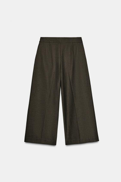 ZARA БРЮКИ-КЮЛОТЫ С ПУГОВИЦАМИ, КОРИЧНЕВЫЙ