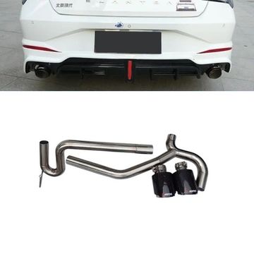 Раздвоение выхлопа и карбоновые насадки Hyundai Elantra 2020-2023