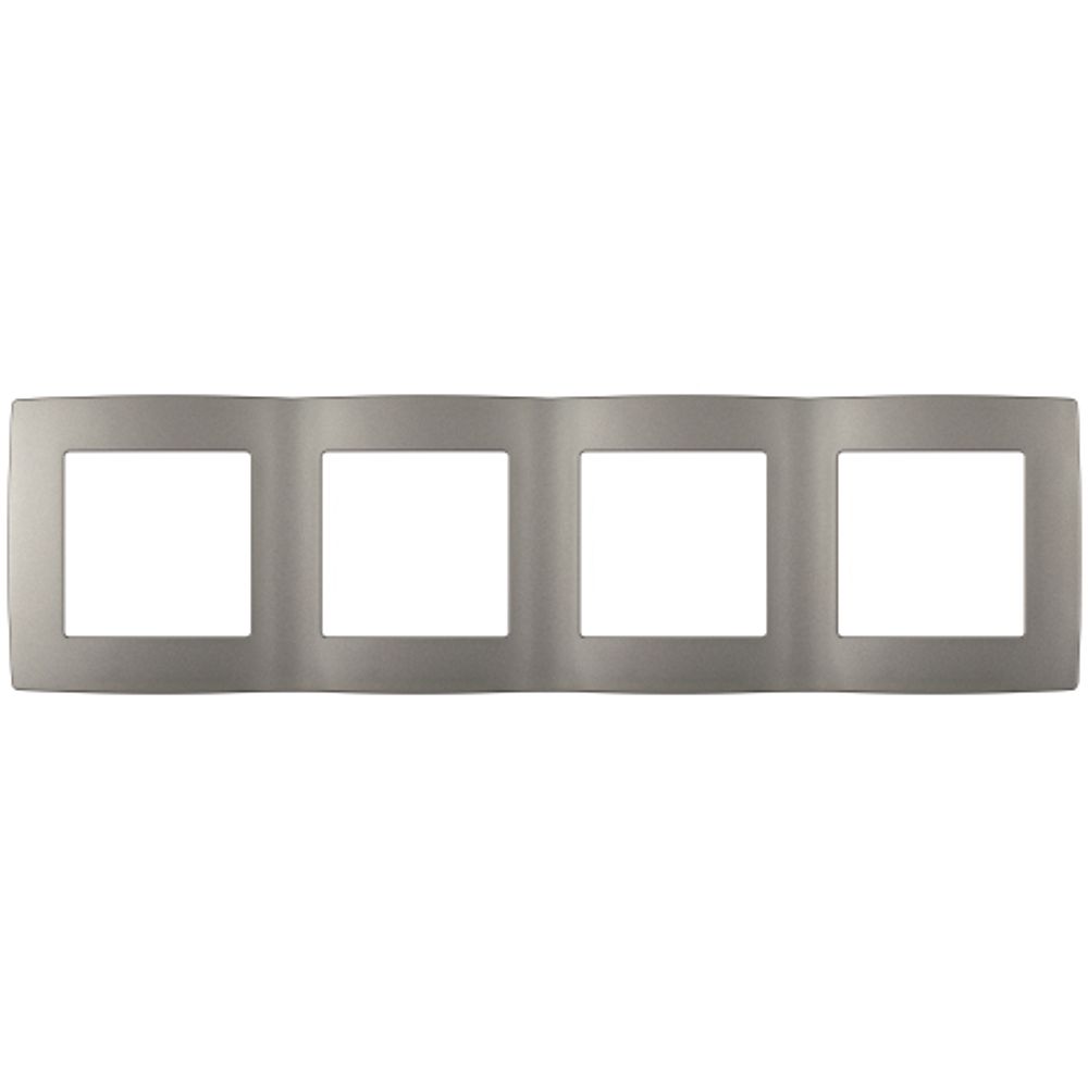 Рамка для розеток и выключателей ЭРА Серия 12 12-5004-16 на 4 поста, титан | ЭРА 12 Титан