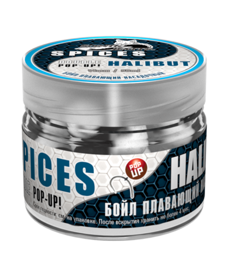 Бойлы насад. плав. двух цв. Sonik Baits SPICES-HALIBUT Fluo Pop-ups 14мм 90мл