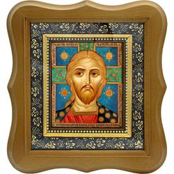 Спас Златые Власы. Икона Иисуса Христа на холсте.