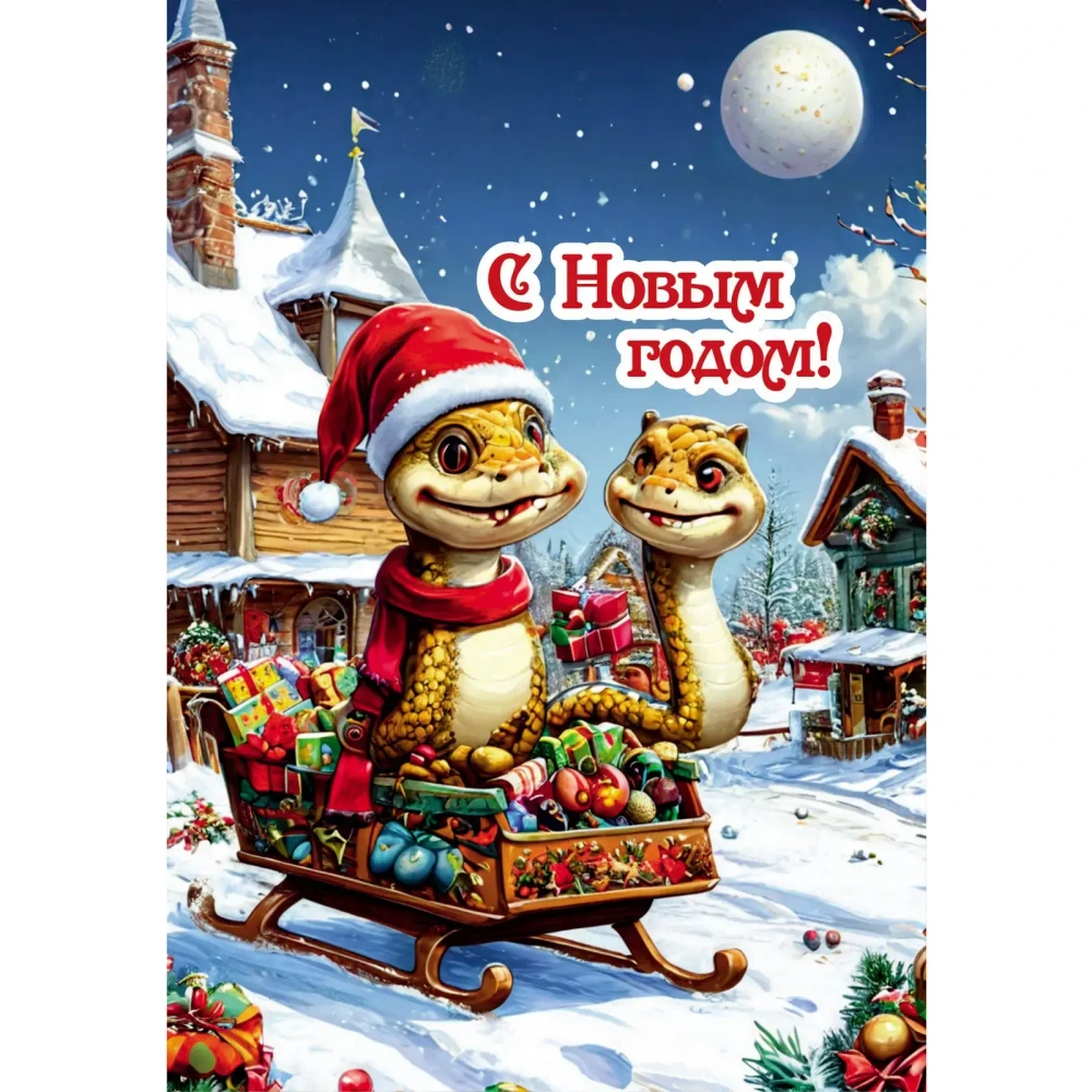 Доска разделочная 16*23см «С Новым Годом!» Символ года Змея