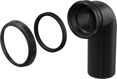 Стоковое колено Alcadrain 90/90, черный (M908)