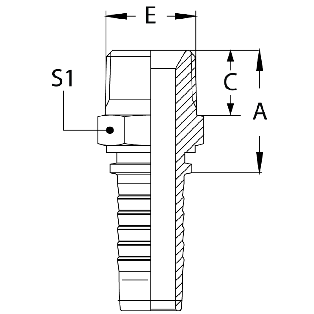 Фитинг DN 20 BSPT 3/4