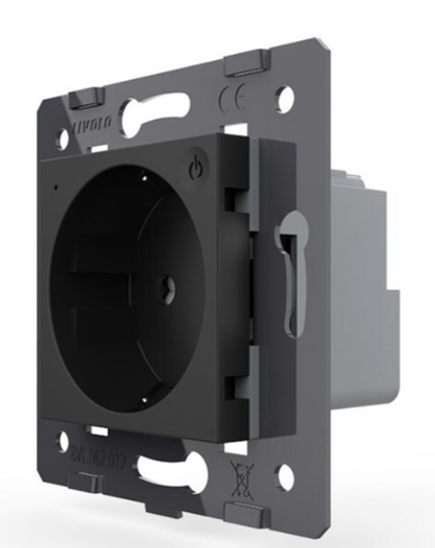 Розетка электрическая с заземлением защитными шторками