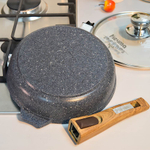 Сковорода 22см Premium blue со съемной ручкой и стеклянной крышкой