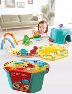 Детская игрушка "Железная дорога динозаврики " в контейнере