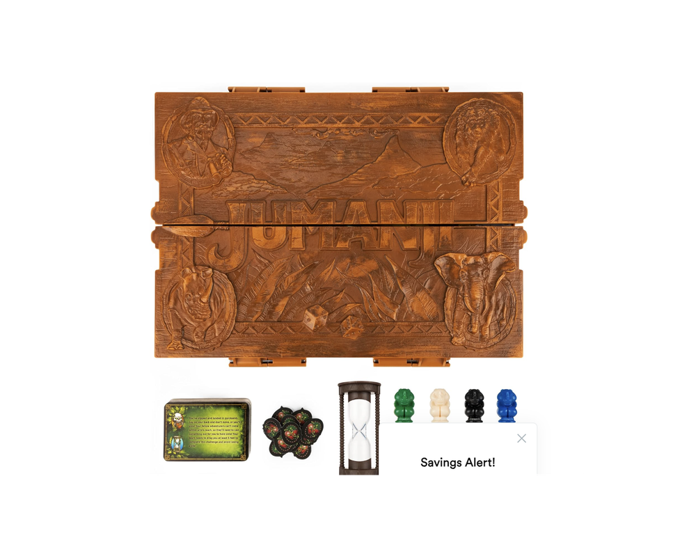 Spin Master Games Игра Jumanji Deluxe, захватывающая электронная версия классической настольной игры с приключенческим фильмом, со светом и звуком, семейная игра, ночная игра для детей и взрослых от 8 лет и старше