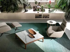 Журнальный столик Angel Cerda 2042 100х100 см, керамика, шпон ореха