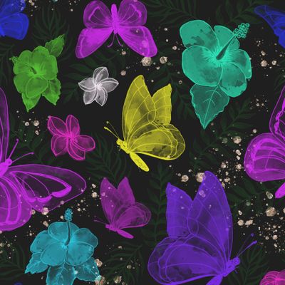 Бабочки на черном