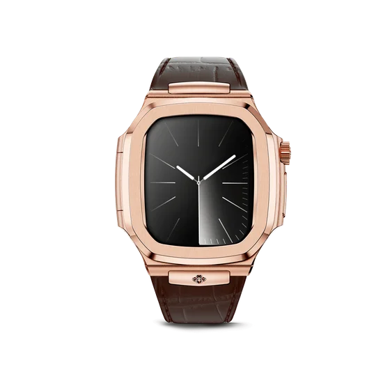 Корпус для Apple Watch ROYAL45 -  Rose Gold Brown Leather