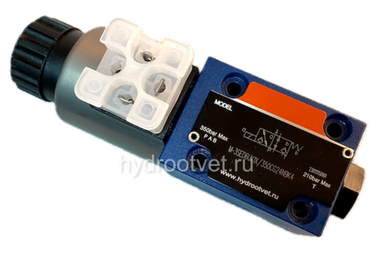 M-3SED6UK1X/350CG24N9K4/P - Гидрораспределитель седельного типа Ду 6 с электроуправлением (на 350 бар), схема UK, обратный клапан - P = встроенный, уплотнение NBR