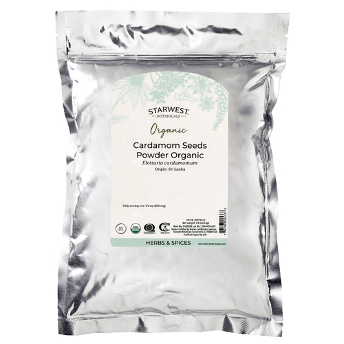Starwest Botanicals, органический порошок из семян кардамона, 453,6 г (1 фунт)