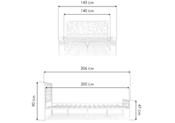 Полутораспальная кровать Кубо 140х200 черный