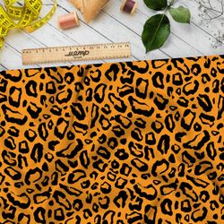 Ткань шелк Армани оранжевый леопардный принт
