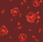 Leticia, косынка из бордового шифона с крупными красными цветами