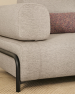 2-местный диван Compo серо-бежевого цвета с чёрным металлическим каркасом, 200 см