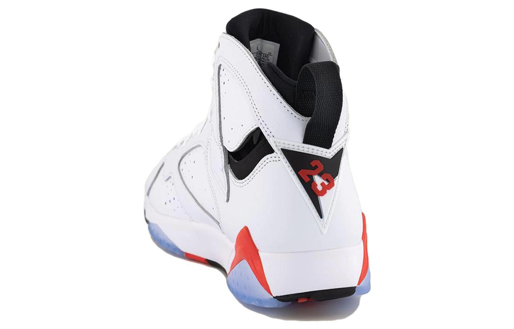 Jordan Air Jordan 7 "White Infrared" infrared shock absorption, non-slip and wear-resistant high-top retro basketball shoes men's white and red