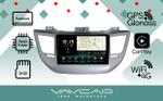 Магнитола для Hyundai Tucson 2016-2018 (рамка серебро) - Vaycar VA23-0546 на Android 13, Быстрая, 4G SIM-слот