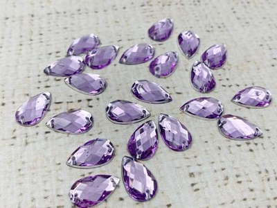 Стразы пришивные акрил, d 0,8х1,3 см, сирень