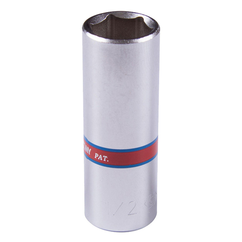 KING TONY (223516S) Головка торцевая глубокая шестигранная 1/4", дюймовая 1/2"