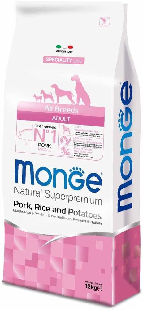 Monge Dog 12кг Speciality корм для взрослых собак всех пород свинина с рисом и картофелем Monge Dog 12кг Speciality корм для взрослых собак всех пород свинина с рисом и картофелем
