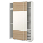 Шкаф-купе- PAX/MEHAMN IКЕА/ПАКС/МЕХАМН ИКЕА, 236,4х150х44 см, бежевый/белый