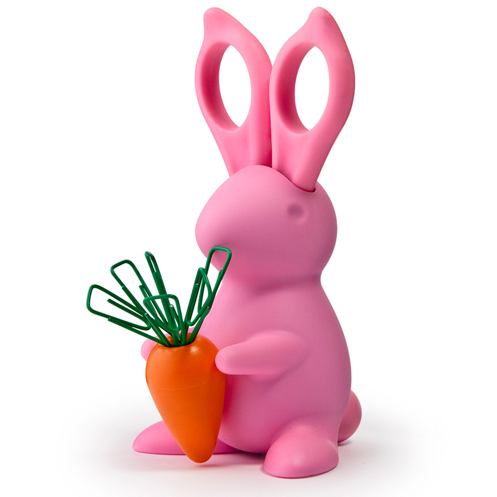 Ножницы+магнит со скрепками bunny, розовый