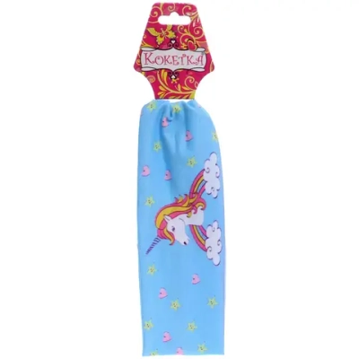 Повязка на голову детская «РОЗОВОЕ ОБЛОКО», радуга, микс 6 цветов, 7*20см (подвес Кокетка)