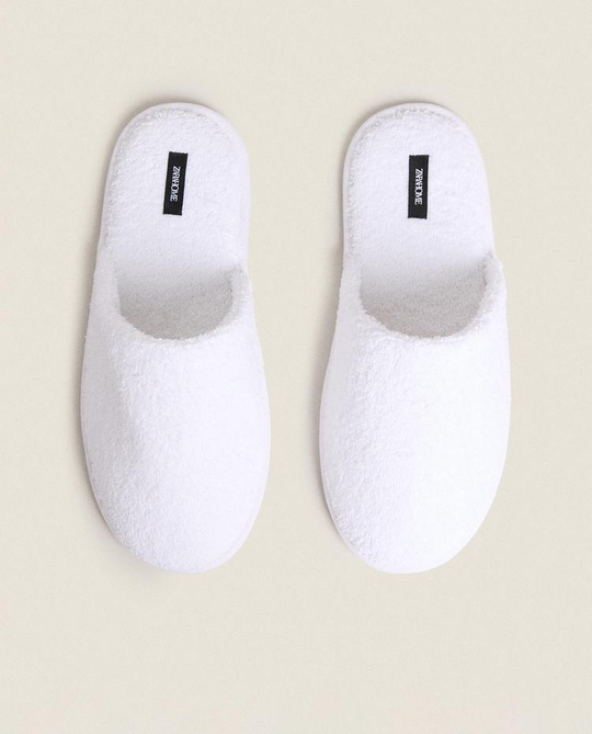 ZARA HOME ДОМАШНИЕ ТАПОЧКИ, БЕЛЫЙ