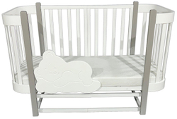 Детская кроватка Кедр Florencia продольный маятник 3 в 1 белый/серый