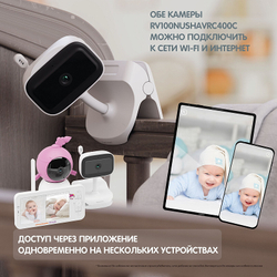 Видеоняня Ramili Baby RV100NUSHAVRC400C Нюша, Малышарики, с креплениями