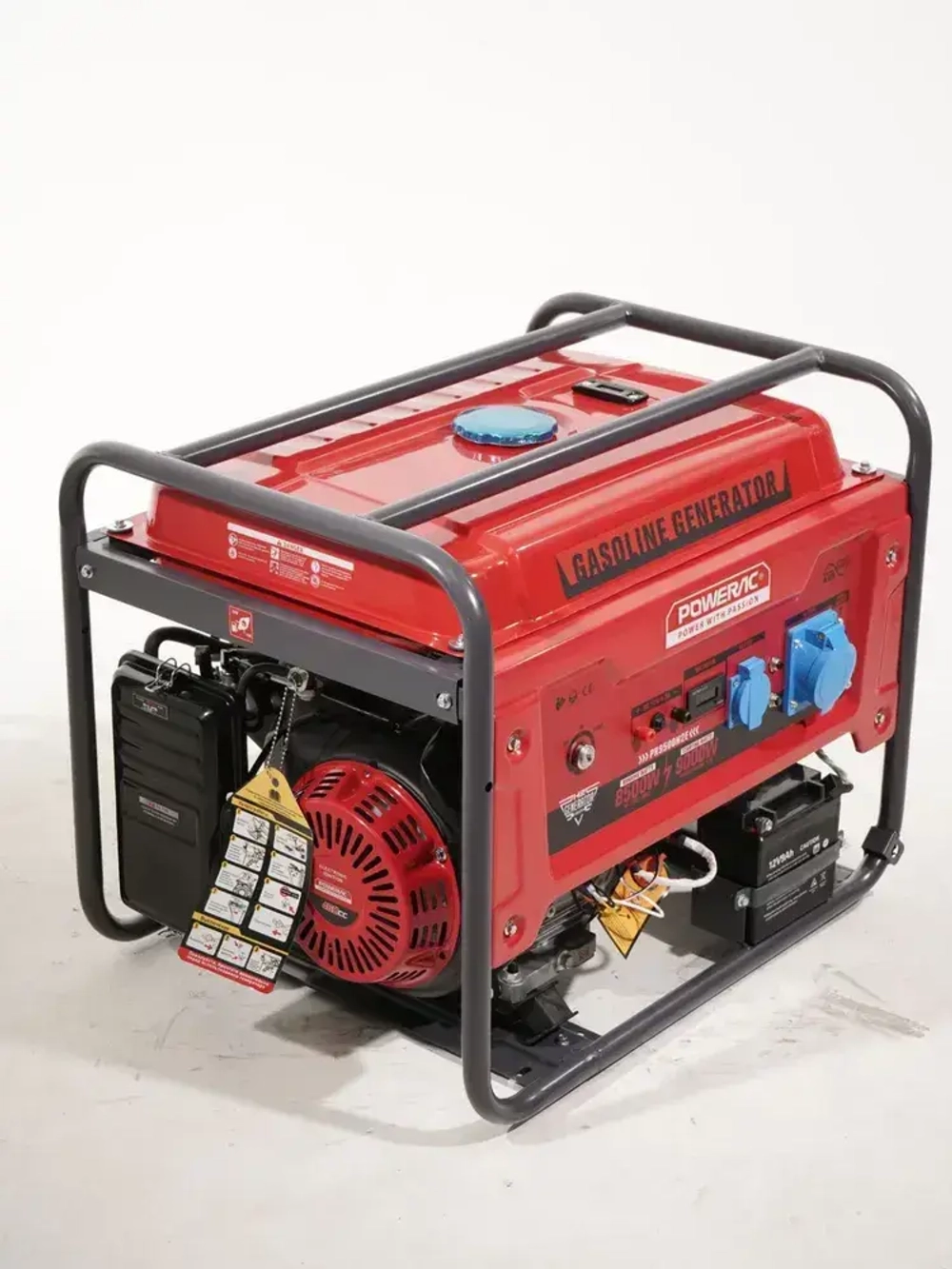 Генератор бензиновый электрический Powerac PR9500H2E (9кВт, 220В, 16л.с., ЭЛЕКТРОСТАРТЕР + АКБ)