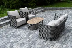 "Валенсия" лаунж-зона из искусственного ротанга, цвет серый