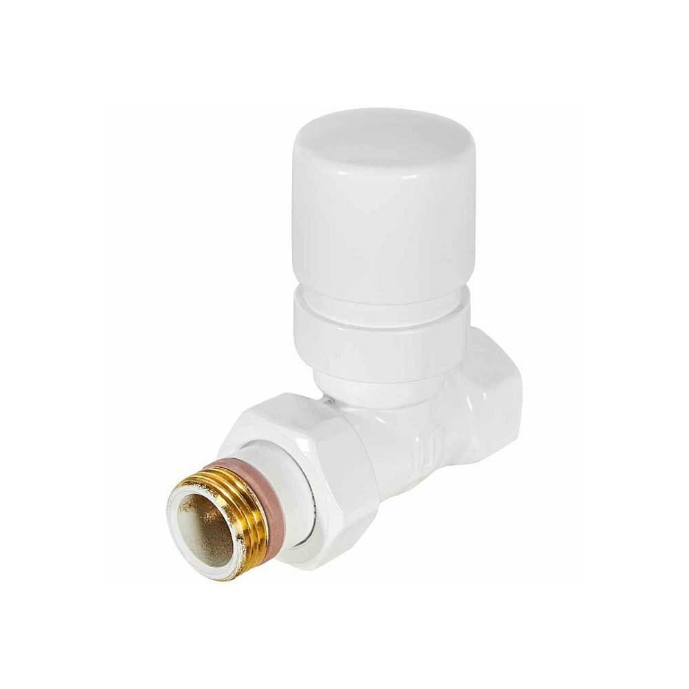 Клапан термостатический прямой STOUT Design - 1/2" (ВР/НР-американка, PN10, Tmax 120°C, EPTF уплотнение, цвет белый)