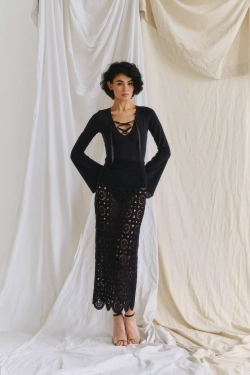 Кружевная юбка черная