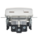 BRITE Розетка 1-местная с заземлением с защитными шторками и крышкой 16А IP44 РСбш10-3-44-БрАБ арктический белый IEK