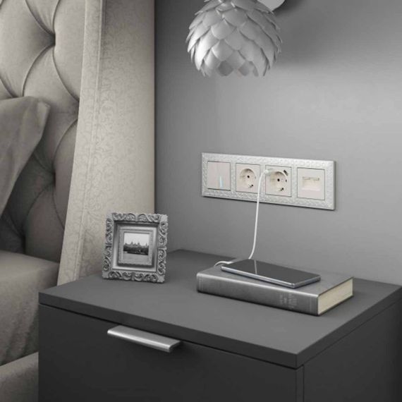 Выключатель Werkel двухклавишный проходной с подсветкой перламутровый W1122113 4690389160967