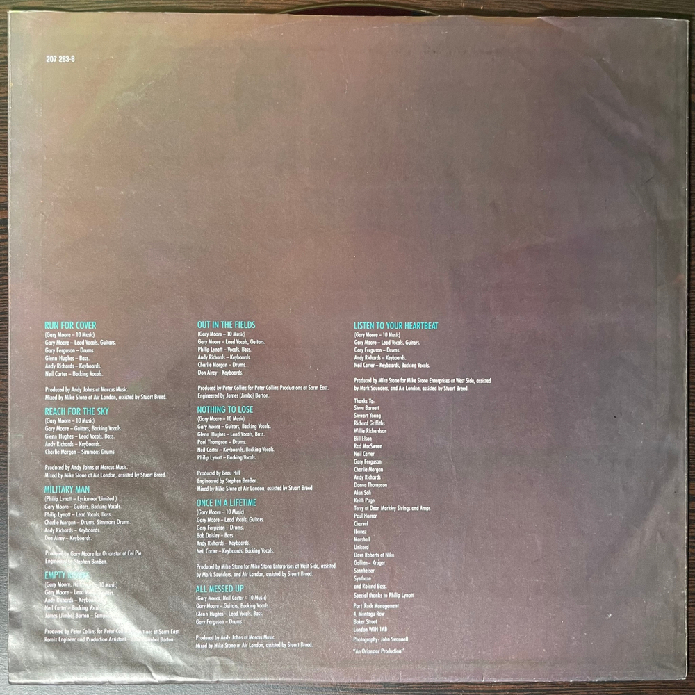 Gary Moore ‎– Run For Cover (Европа 1985г.)