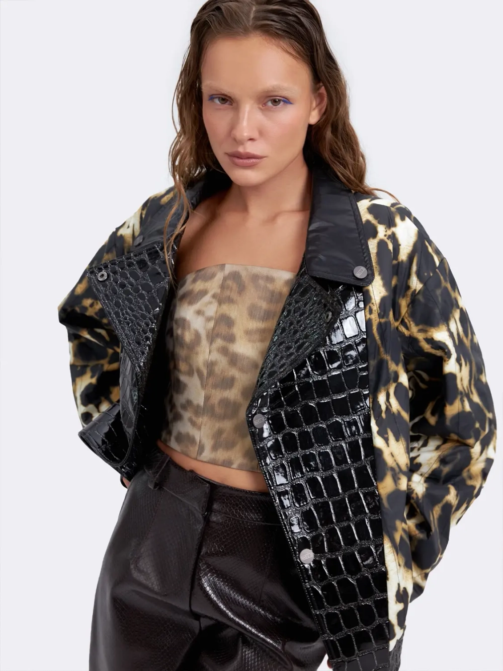 Косуха леопардовая из экокожи и нейлона Ola Ola OLA OLA