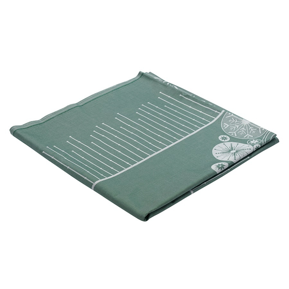 Скатерть 180x180 Tkano New Year Essential Ледяные узоры зеленая