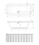 Ванна акриловая 180х90 Cezares PLANE-180-90-49-W37