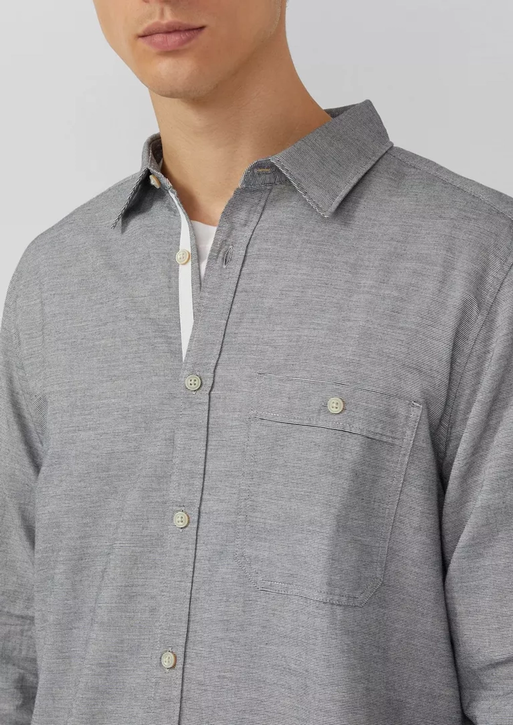 Рубашка из шамбре с воротником на пуговицах Regular Fit
