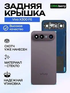 Задняя крышка для Vivo X300 FE Черная (Black) со стеклом камеры