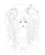 Guardian fairy of a strange garden. Coloring Book