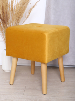 Пуф "Twist" антивандальный велюр горчичный/натурал