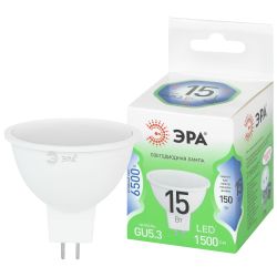 Лампа светодиодная ЭРА GREEN LINE LED MR16-15W-865-GU5.3 GL 15Вт софит холодный свет GU5.3 | Лампы cветодиодные Точечные (Софиты) (MR, PAR)