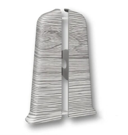 Торцевые (пара) для плинтуса 70мм "Деконика", 432 Дуб платиновый