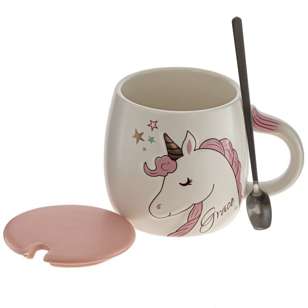 GAEM Кружка с крышкой и ложкой, 430 мл, L8,5 W8,5 H9 см, 4в.